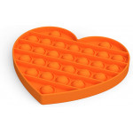 Jucarie senzoriala din silicon Push Pop Bubble, inima, Oktane, antistres, pentru scoala/birou, 15 x 1.6cm, orange